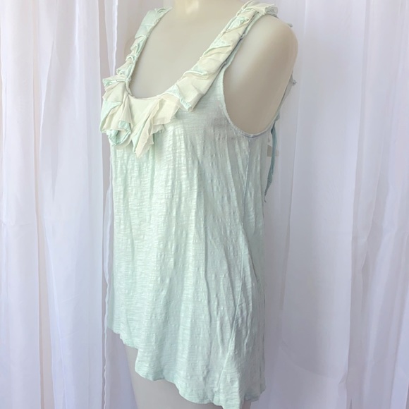 Vanessa Virginia Anthropologie Mint Ruffled Tank M - Picture 4 of 9